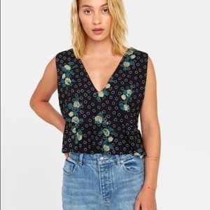 RVCA eastern woven tank, size small